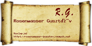 Rosenwasser Gusztáv névjegykártya