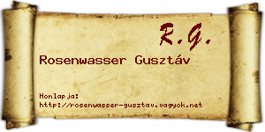 Rosenwasser Gusztáv névjegykártya
